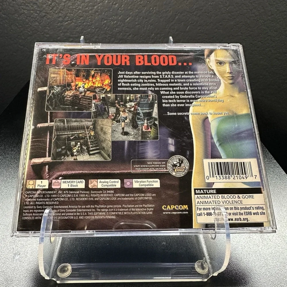 Resident Evil 3: Nemesis PlayStation 1 PS1 Complete CIB Black Label W/ Reg Card